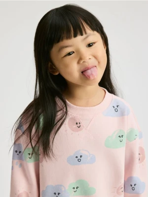 Reserved - Wzorzysta bluza - pastelowy róż