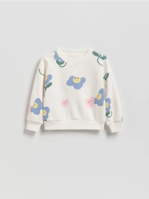 Reserved - Wzorzysta bluza - złamana biel