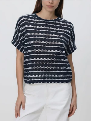 Reserved - Wzorzysta bluzka - granatowy