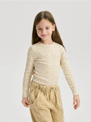 Reserved - Wzorzysta bluzka - kremowy