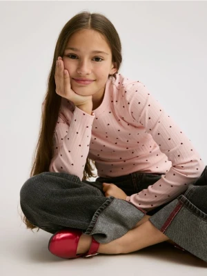 Reserved - Wzorzysta bluzka - różowy