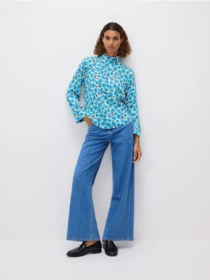 Reserved - Wzorzysta bluzka z wiskozy - biały