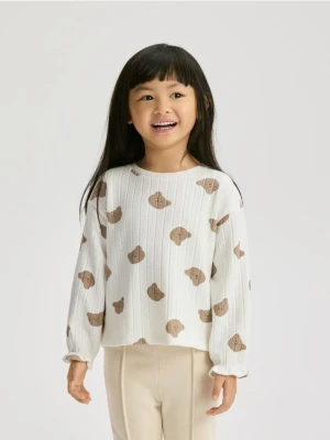 Reserved - Wzorzysta bluzka - złamana biel