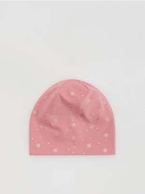 Reserved - Wzorzysta czapka - jasnofioletowy