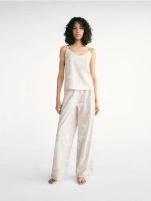 Reserved - Wzorzysta dwuczęściowa piżama - beżowy