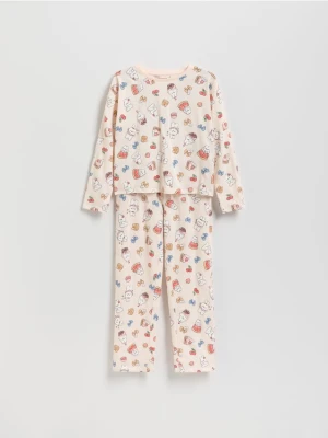 Reserved - Wzorzysta dwuczęściowa piżama - pastelowy róż
