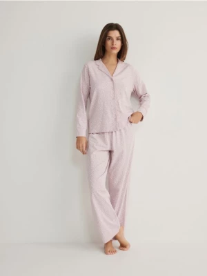 Reserved - Wzorzysta dwuczęściowa piżama - różowy