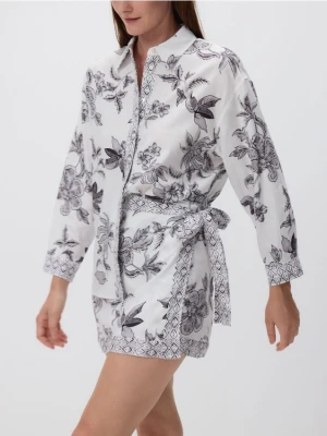 Reserved - Wzorzysta koszula - ciemnoszary