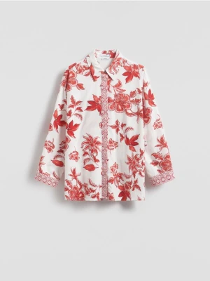 Reserved - Wzorzysta koszula - czerwony