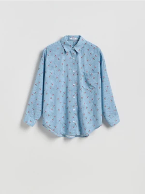 Reserved - Wzorzysta koszula - jasnoniebieski