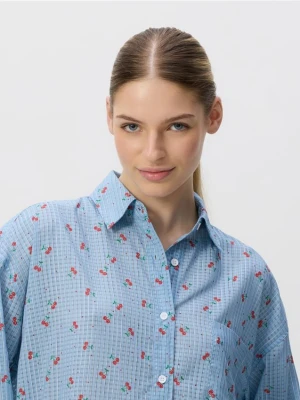 Reserved - Wzorzysta koszula - jasnoniebieski