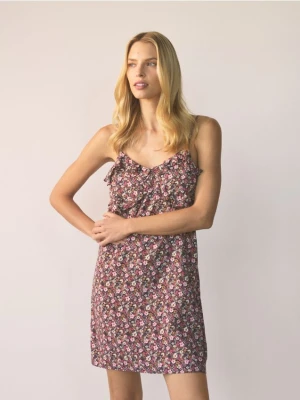 Reserved - Wzorzysta koszula nocna - ciemnofioletowy