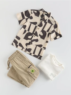 Reserved - Wzorzysta koszula - oliwkowy