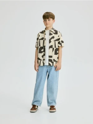 Reserved - Wzorzysta koszula - oliwkowy