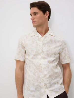 Reserved - Wzorzysta koszula regular fit - beżowy