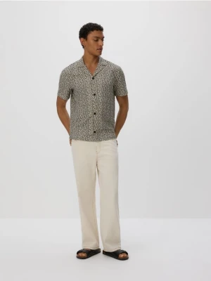 Reserved - Wzorzysta koszula regular fit - beżowy