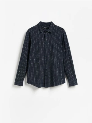 Reserved - Wzorzysta koszula slim fit - granatowy