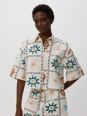 Reserved - Wzorzysta koszula z bawełny - wielobarwny