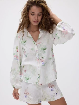 Reserved - Wzorzysta koszula z lnem - wielobarwny