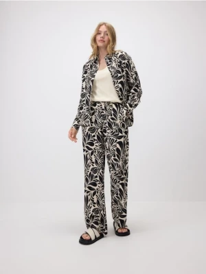 Reserved - Wzorzysta koszula z wiskozy - czarny