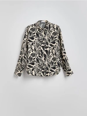 Reserved - Wzorzysta koszula z wiskozy - czarny