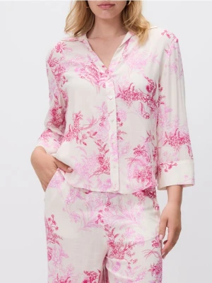 Reserved - Wzorzysta koszula z wiskozy - różowy