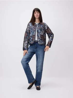 Reserved - Wzorzysta kurtka - granatowy