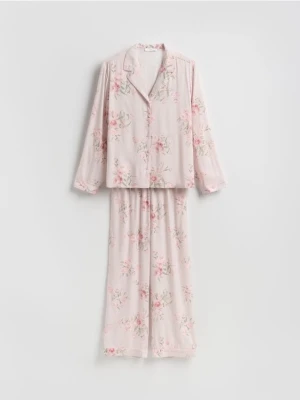 Reserved - Wzorzysta piżama dwuczęściowa - brązowy