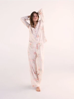 Reserved - Wzorzysta piżama dwuczęściowa - brązowy