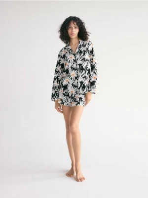 Reserved - Wzorzysta piżama dwuczęściowa - czarny