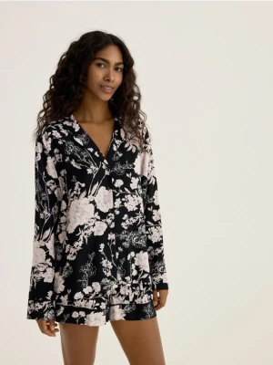 Reserved - Wzorzysta piżama dwuczęściowa - czarny