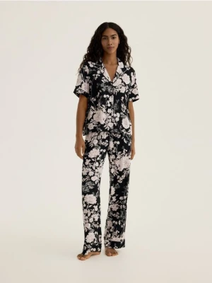 Reserved - Wzorzysta piżama dwuczęściowa - czarny