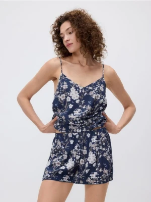 Reserved - Wzorzysta piżama dwuczęściowa - granatowy