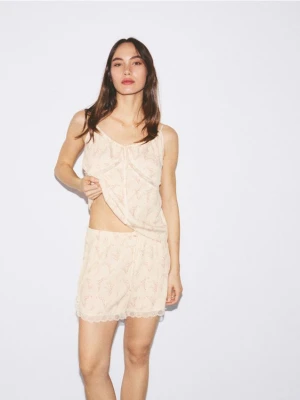 Reserved - Wzorzysta piżama dwuczęściowa - jasnożółty