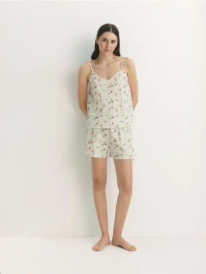 Reserved - Wzorzysta piżama dwuczęściowa - miętowy