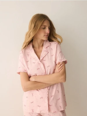 Reserved - Wzorzysta piżama dwuczęściowa - różowy