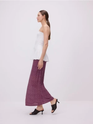 Reserved - Wzorzysta spódnica midi - jasnofioletowy