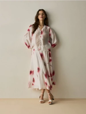 Reserved - Wzorzysta spódnica z lyocellem - wielobarwny