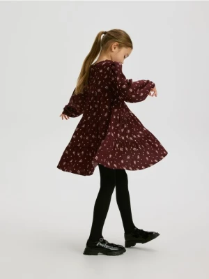 Reserved - Wzorzysta sukienka - bordowy