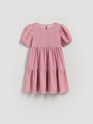 Reserved - Wzorzysta sukienka - ciemnofioletowy