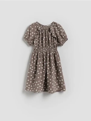 Reserved - Wzorzysta sukienka - ciemnoszary