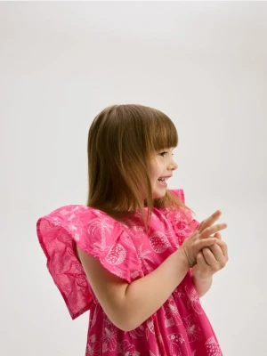 Reserved - Wzorzysta sukienka - fuksja