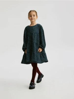 Reserved - Wzorzysta sukienka - granatowy