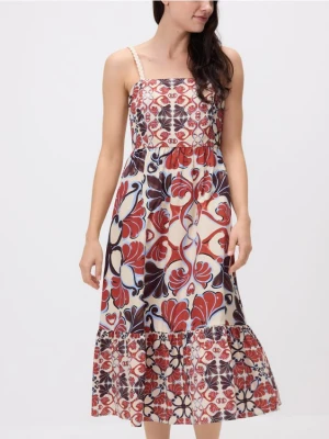 Zdjęcie produktu Reserved - Wzorzysta sukienka - kremowy