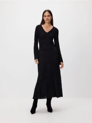 Reserved - Wzorzysta sukienka maxi - czarny