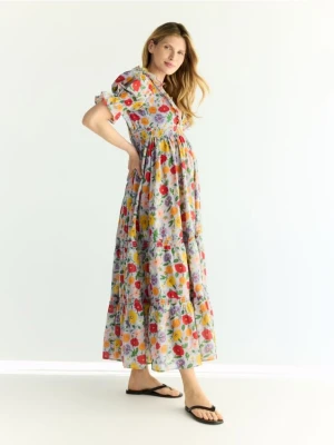 Reserved - Wzorzysta sukienka maxi - lawendowy