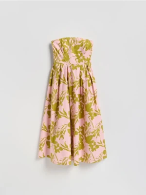 Reserved - Wzorzysta sukienka midi - wielobarwny