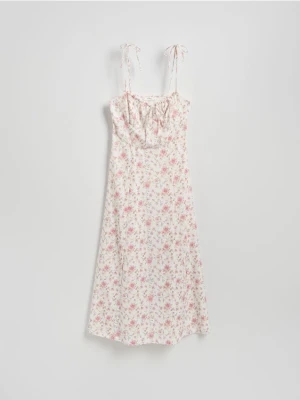 Reserved - Wzorzysta sukienka midi - wielobarwny