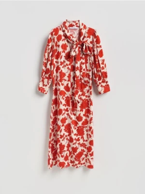 Reserved - Wzorzysta sukienka midi - wielobarwny