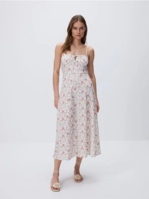 Reserved - Wzorzysta sukienka midi - wielobarwny